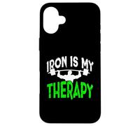 Iron is My Therapy Gym Motivation Workout Lifting Design Case for iPhone 16 Plus