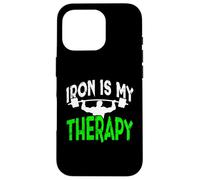 Iron is My Therapy Gym Motivation Workout Lifting Design Case for iPhone 16 Pro