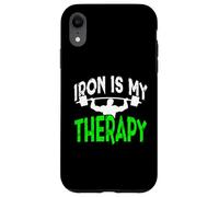 Iron is My Therapy Gym Motivation Workout Lifting Design Case for iPhone XR