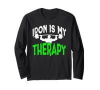 Iron is My Therapy Gym Motivation Workout Lifting Design Long Sleeve T-Shirt
