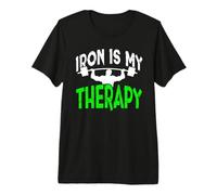 Iron is My Therapy Gym Motivation Workout Lifting Design Premium T-Shirt