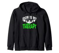 Iron is My Therapy Gym Motivation Workout Lifting Design Zip Hoodie