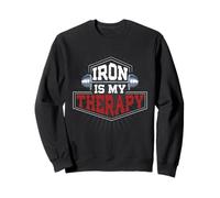 Iron Is My Therapy Gym Quote Funny Weight Lifting Fun Gym Sweatshirt