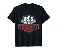 Iron is My Therapy Gym Quote Funny Weight Lifting Fun Gym T-Shirt