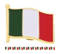 Iron Italian Flag Brooch Pin 12pcs with Butterfly Clasp | Enamel Coating, Unique Shape, Elegant Design for Themed Events and Celebrations