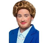 Iron Lady Margaret Thatcher Wig, Brown, Fancy Dress, One Size
