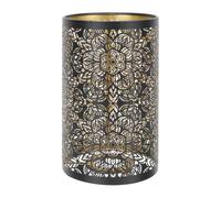 Iron Lamp Cover Hollow Carved E27 Bedside Table Lamp Shade | Black Matte Finish, Inner Gold Coating, Vacuum Sealed Packaging, Soft Even Light for Renters