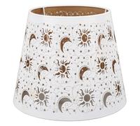 Iron Lamp Shade Hollow Sun Moon Star Pattern, 13x19x15cm, Black - Unique Carved Design, Easy Fit for Table Lamps