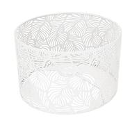 Iron Lamp Shades, Decorative Hollow Carved Metal Lampshade E14 E27 Bulb Guard Modern Home Decoration Hanging Chandelier Lampshade for Living Room Bedroom Studio (White)