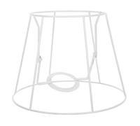 Iron Lampshade Wire Frame for DIY Table Lamp Shade Crafting | White Metal Support Ring, Sturdy Minimalist Structure, Suitable for Woven Rattan Projects and Interior Decorators