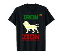 Iron Lion Zion In Rasta Colours, Ethiopia Flag T-Shirt