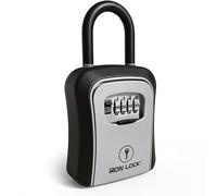 Iron Lock® Key Box, Portable, Wall Mounted, with Removable Bracket, Waterproof for Indoor and Outdoor Use, 4-Digit Combination with Resettable Code, A/B Switch, Outdoor Key Box