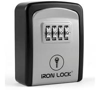 Iron Lock® Key Lock Box Wall Mount - Waterproof Heavy Duty Metal Lock Box for Keys with 4-Digit Combination & Resettable Code - Outdoor/Indoor Key Safe for Home, Office & Airbnb (Grey, Small)