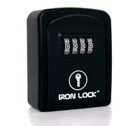 Iron Lock® - Wall Mount Key Lock Box with 4-Digit Combination, Resettable Code, A B Switch, and 5-Key Capacity - Indoor/Outdoor Waterproof Lockbox for House Keys and Spare Keys (Small, Black)