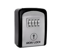 Iron Lock® Wall Mount Key Lock Box with 4-Digit Combination, Resettable Code, A B Switch, and 5-Key Capacity - Indoor/Outdoor Waterproof Lockbox for House Keys and Spare Keys (Small, Grey)