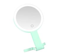 Iron Magnification Mirroring with 10X and LED Lighting, 360° Rotation for Easy Angled Portable for Home Foldable Magnification Mirroring