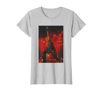 Iron Maiden Bruce Dickinson Live by Andy Willsher T-Shirt, Women, Silver Grey, X-Large