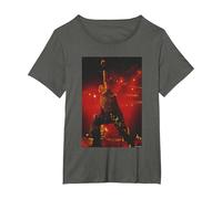 Iron Maiden Bruce Dickinson Live by Andy Willsher T-Shirt, Women's Plus, Asphalt Grey, 1X