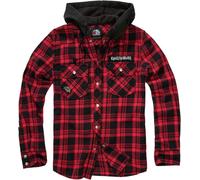 Brandit Maiden Check Shirt Hooded EDDI, color: dark red+b, size: XXL