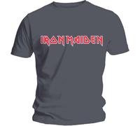 Iron Maiden Classic Logo T-Shirt in Grey | Size: Medium Iron Maiden Grey M