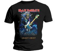 Iron Maiden Eddie On Bass Official Tee T-Shirt Mens Unisex (X-Large) Black