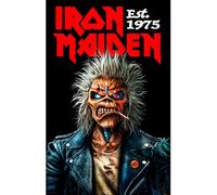 Iron Maiden Est 1975 Band Logo Textile Poster in Black | Size: A2 Iron Maiden Black A2