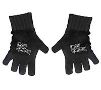 Iron Maiden Gloves Classic Band Logo The trooper Official Fingerless Black One Size