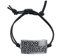 Iron Maiden Iron Maiden Logo Unisex Bracelet Black, Pewter,