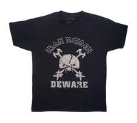 Iron Maiden Kids T Shirt Beware Band Logo Official Black Ages 5-14 yrs L