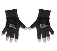 Iron Maiden Logo Black Fingerless Gloves