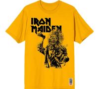 Iron Maiden Men's Est. 1975 Axe Eddie T-Shirt in Yellow | Size: Medium Iron Maiden Yellow M