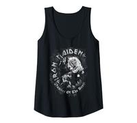 Iron Maiden Number of The Beast Greyscale Tank Top, Women, Black, Small