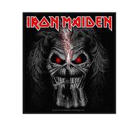 Iron Maiden Patch Eddie Candle Finger Logo Official Black Woven (10cm x 9cm) Accessory Size