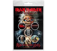 Iron Maiden Run For Your Lives Pin Button Badge (Pack of 5) Iron Maiden Multicolor