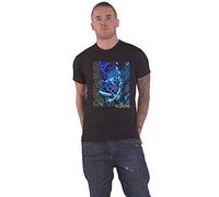 Iron Maiden T Shirt Fear of The Dark Blue Tone Eddie Vertical Logo Official Mens S