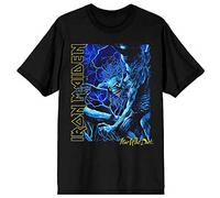 Iron Maiden T Shirt Fear of The Dark Blue Tone Eddie Vertical Logo Official Mens XL