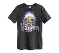 Iron Maiden T Shirt - Maiden Chomp Amplified Vintage Rocksax Charcoal S
