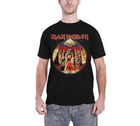 Iron Maiden T Shirt Powerslave Lightning Circle Band Logo Official Mens Black S