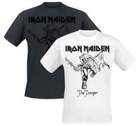 Iron Maiden Trooper - Doppelpack T-Shirt black white XL