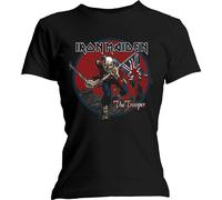 Iron Maiden Trooper Red Sky Black Womens Fitted T-Shirt NEW OFFICIAL