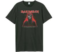 Iron Maiden Unisex T-Shirt Red Powerslave Vintage Charcoal (S)