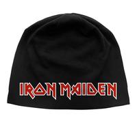 Iron Maiden Vintage Band Logo Summer Jersey Beanie Hat in Black Iron Maiden Black One Size