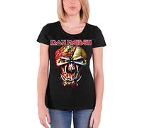 Iron Maiden Women Final Frontier Big Head Short Sleeve T-shirt, Black, Size 10 - official iron maiden t shirt womens book souls trooper killers new