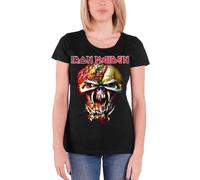 Iron Maiden Women's Final Frontier Eddie Head Skinny Fit T-Shirt in Black | Size: Large Iron Maiden Black L