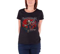 Iron Maiden Women's The Trooper Red Sky Skinny Fit T-Shirt in Black | Size: Medium Iron Maiden Black M