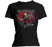Iron Maiden Women's Trooper Red Sky T-Shirt, Black, 10 (Size: Medium)