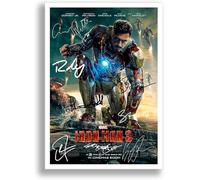 Iron Man 3 Cast Signed Movie Poster Autograph A4 Photo Print Framed Memorabilia Gift 2013 Marvel Film (A3 POSTER ONLY)