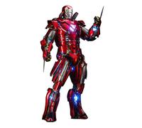 Hot Toys Iron Man 3 Movie Masterpiece Action Figure Silver Centurion Armor Suit Up Version - 32 CM - 1:6