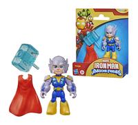 Iron Man and His Awesome Friends Marvel Thor Action Figure with Accessories - 7.6 cm (3 Inch) Toy, Ages 3+, Red, Gold