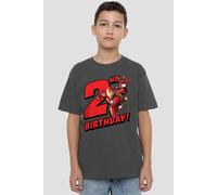 Iron Man Birthday 2 Kids T-Shirt Charcoal Iron Man Charcoal 9-10 Years